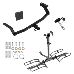 Trailer Tow Hitch For 19-26 Mazda 3 Hatchback Platform Style 2 Bike Rack w/ Hitch Lock and Cover