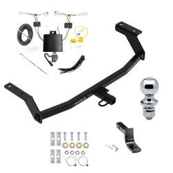 Trailer Tow Hitch For 19-26 Mazda 3 Hatchback Complete Package w/ Wiring Draw Bar and 1-7/8" Ball