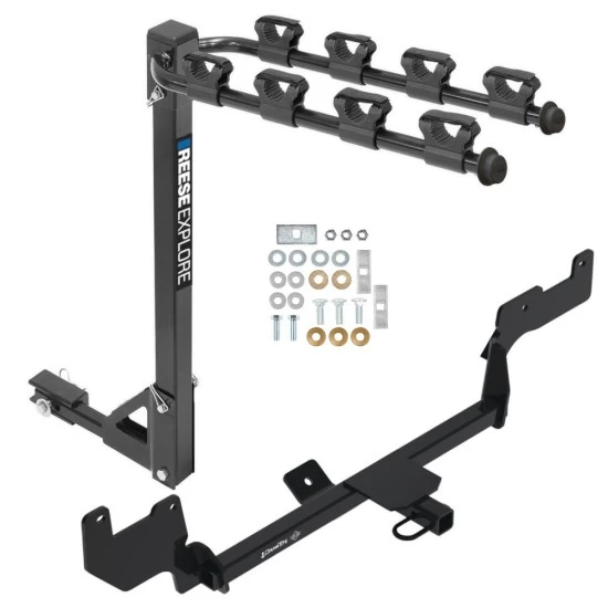 Custom Fit Trailer Hitch 4 Bike Carrier Installation Hardware Installation Instructions 24992 1393100G Draw-Tite Trailer Tow Hitch 4 Bike Rack 20-22 Hyundai Venue tilt away adult or child arms fold down carrier 20 21 22 2020 2021 2022 Trailer Tow Hitch w/ 4 Bike Rack For 20-23 Hyundai Venue tilt away adult or child arms fold down carrier