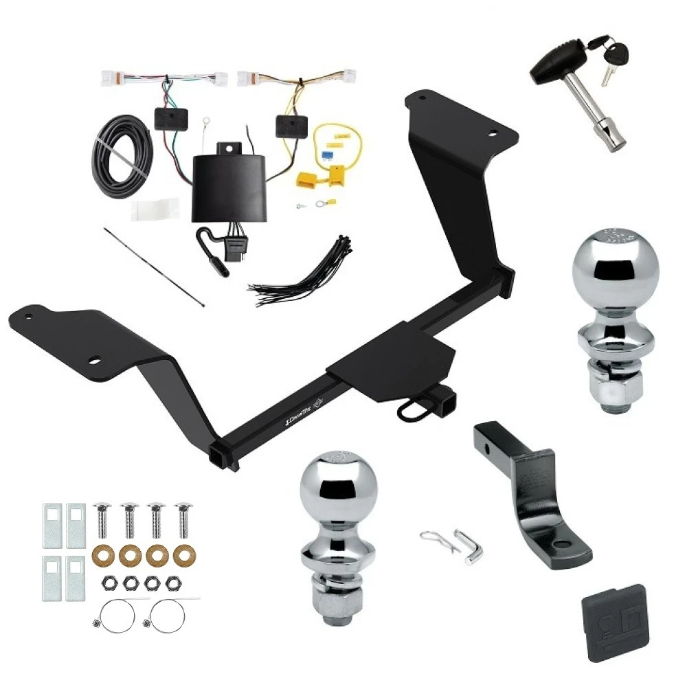 Trailer Tow Hitch For 21-26 KIA K5 All Models Deluxe Package Wiring 2" and 1-7/8" Ball and Lock