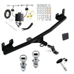 Trailer Tow Hitch For 21-23 KIA Rio Hatchback Deluxe Package Wiring 2" and 1-7/8" Ball and Lock