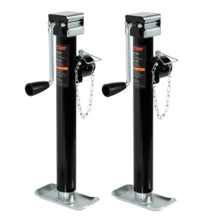 CURT 5K Pipe-Mount Swivel Trailer Jack with Sidewind Handle, 15 Inch Lift