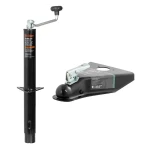 CURT A-Frame Trailer Jack and 2-Inch Coupler Bundle, 5000 lbs capacity, top handle, 15-inch travel