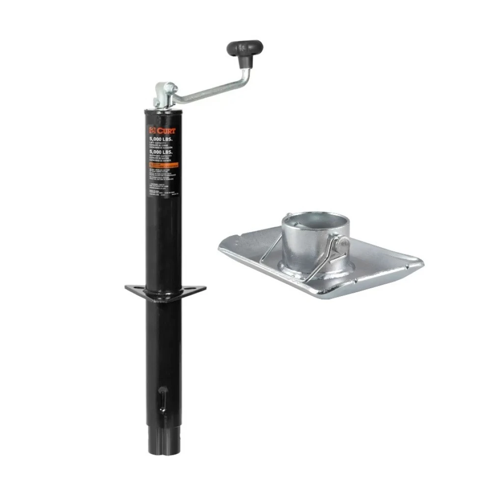 CURT 5000 lb A-Frame Trailer Jack 15 Inch Travel Footplate