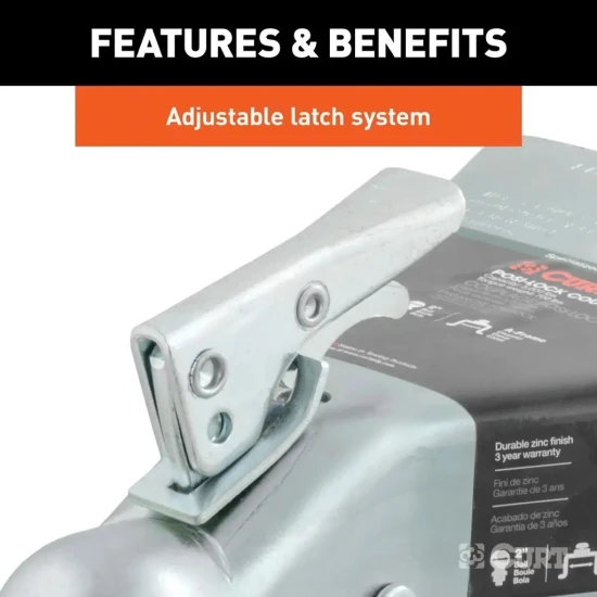 CURT 5K A-Frame Trailer Coupler 2" Ball Zinc Weld-On – 4 Pack Bundle