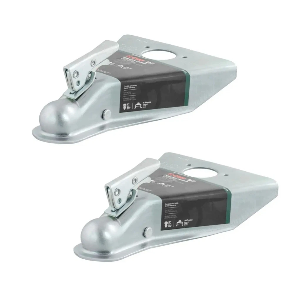 CURT 5K A-Frame Trailer Coupler 2 Inch Ball Weld-On Zinc Posi-Lock – 2-Pack