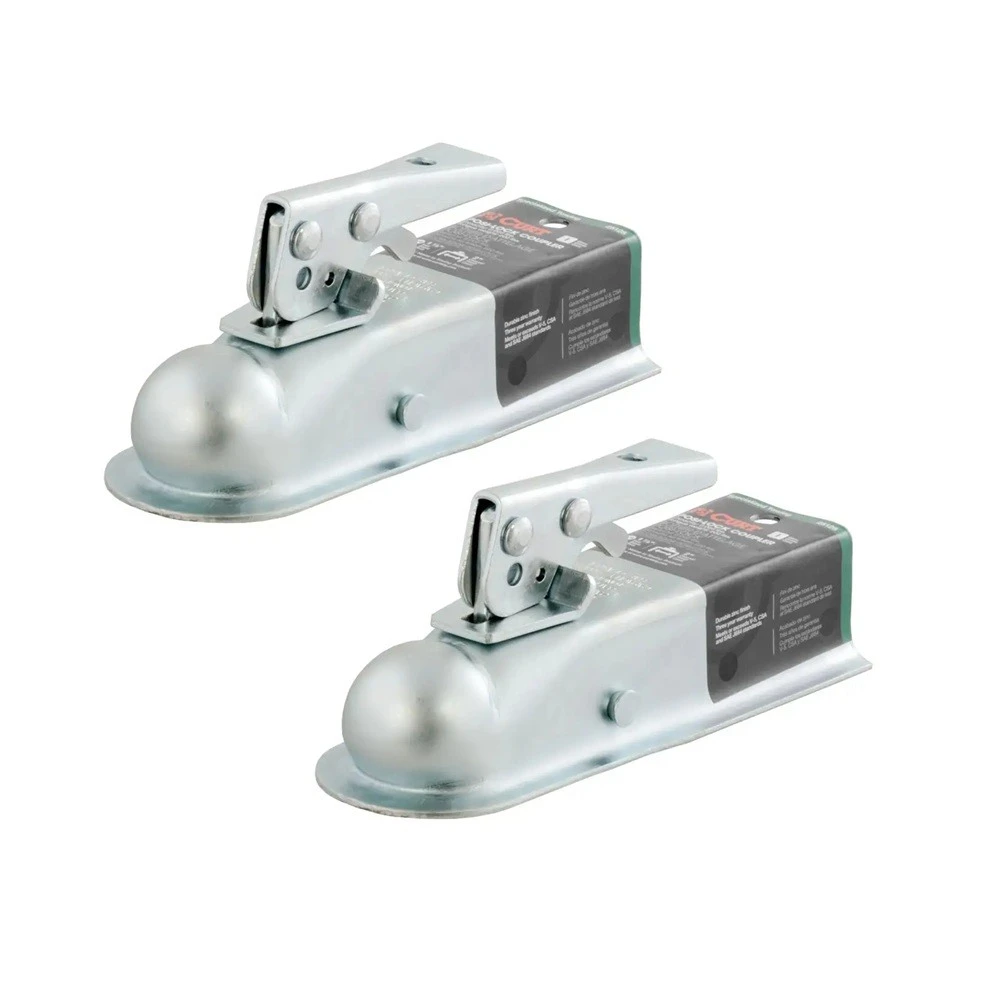2-pack CURT 2K straight tongue trailer couplers for 2 inch channel and 1-7/8 ball