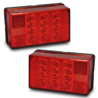 Wesbar LED Waterproof Trailer Taillight Kit Pair for Over 80 Inch Wide (Driver & Passenger)