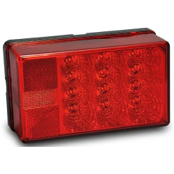 Wesbar 8-Function LED Waterproof Trailer Taillight for Over 80-Inch Wide Trailers 4x6 Low Profile (Left/Roadside)