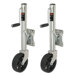 CURT 2x 1.5K Marine Trailer Jack w/ 8" Wheel and 10" Travel