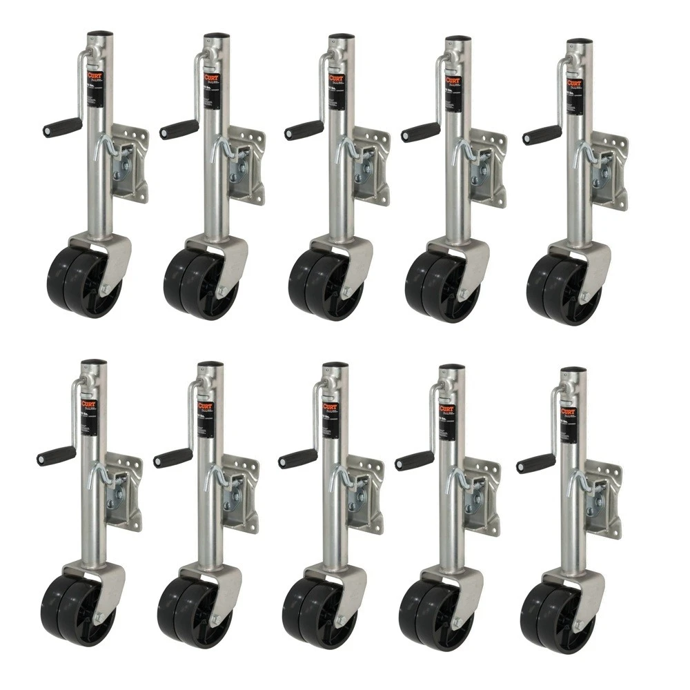 CURT Marine Trailer Jack with Dual 6" Wheels, 1,500 lbs Capacity, 10" Travel