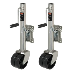 CURT 2x 1.5K Marine Trailer Jack w/ Dual 6" Wheels and 10" Travel