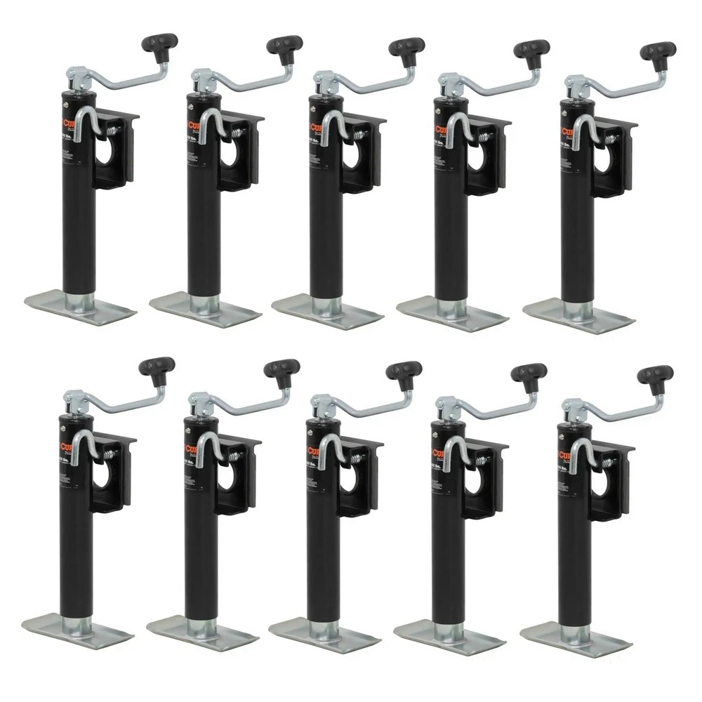 CURT 2K Bracket-Mount Swivel Trailer Jack Bundle with Top Handle and 10" Travel