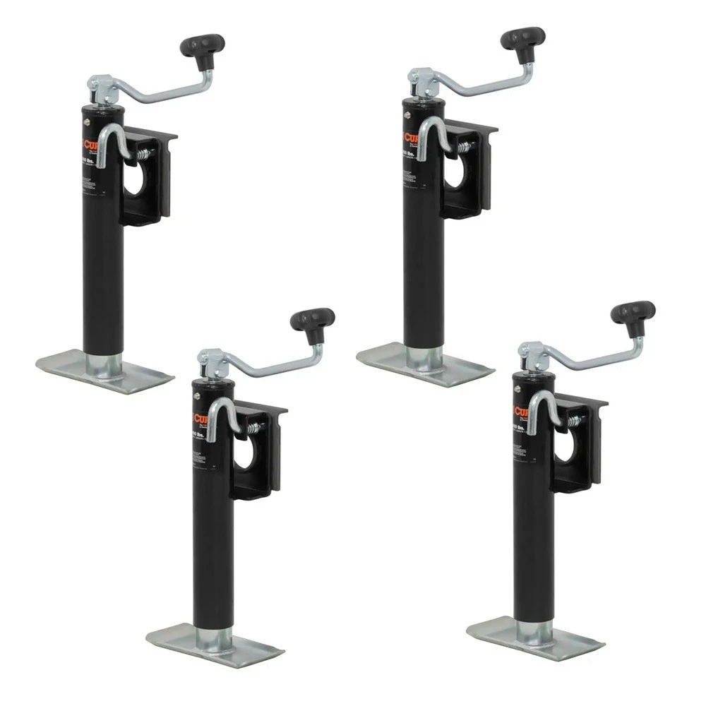 CURT 2K Bracket-Mount Swivel Trailer Jack with Top Handle – 10" Travel (4 Pack)