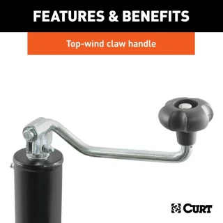 CURT 2K Bracket-Mount Swivel Trailer Jack with Top Handle and 10" Travel
