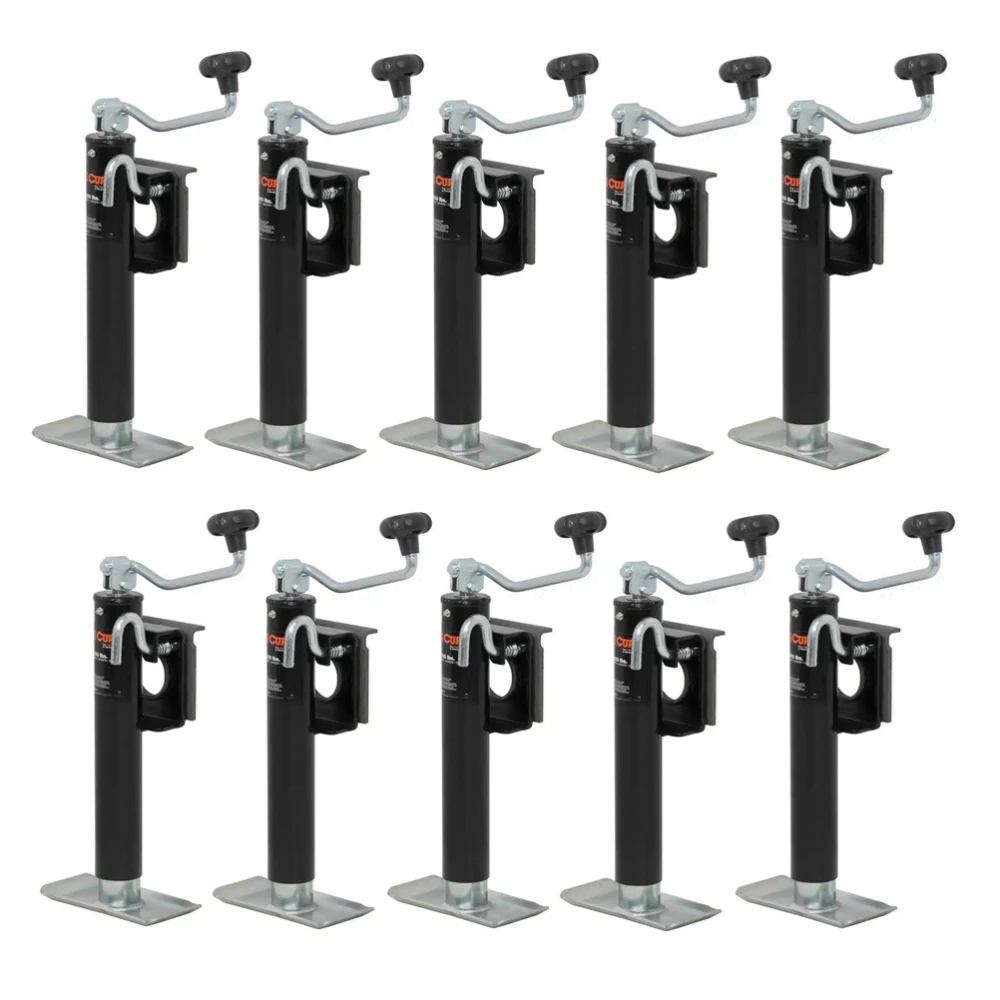 CURT 2K Bracket-Mount Swivel Trailer Jack with Topwind Handle and Footplate