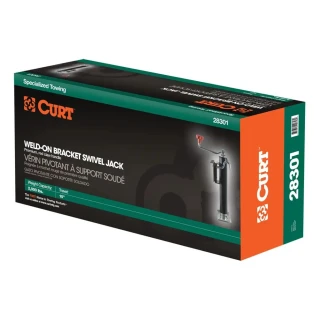 CURT 2K Bracket-Mount Swivel Trailer Jack with Topwind Handle and Footplate