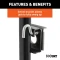 CURT 2K Bracket-Mount Swivel Trailer Jack with Topwind Handle and Footplate