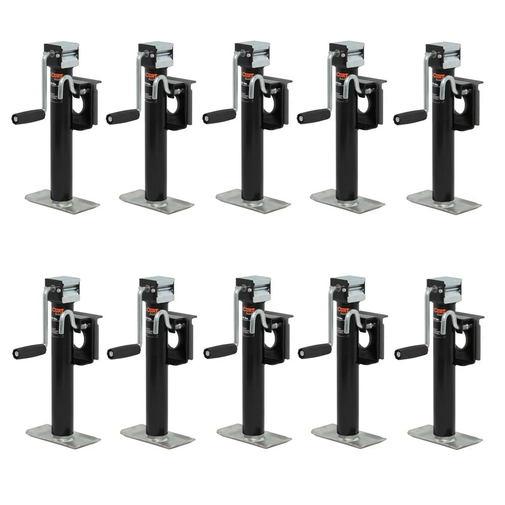 CURT 2K Bracket-Mount Swivel Trailer Jack with Side Handle and 10-Inch Travel