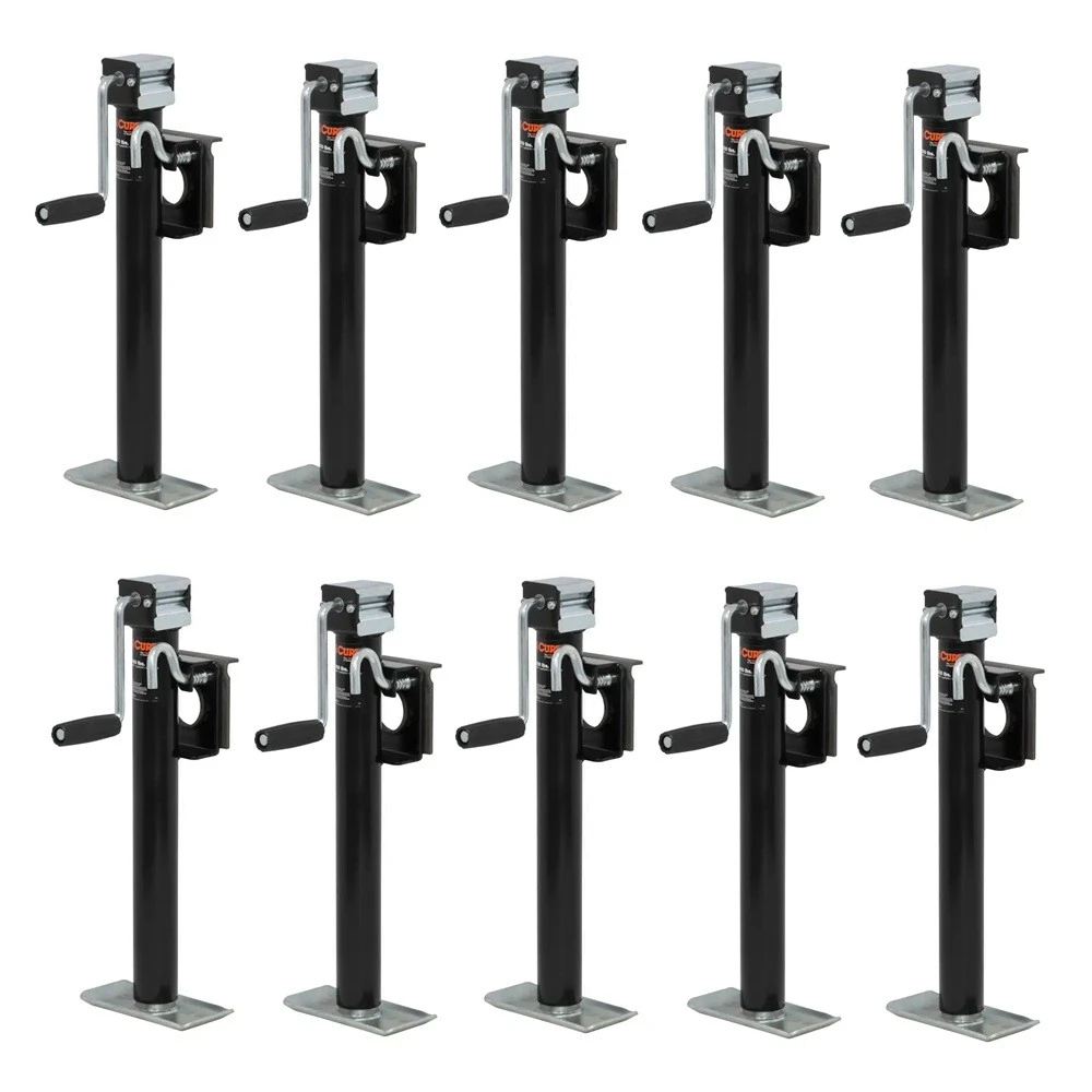 CURT 2K Bracket-Mount Swivel Trailer Jacks with Side Handle and Footplate