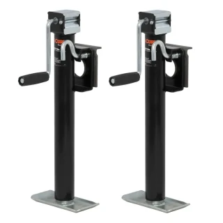 CURT 2K Bracket-Mount Swivel Jack with Side Handle and 15 Inch Travel – 2 Pack