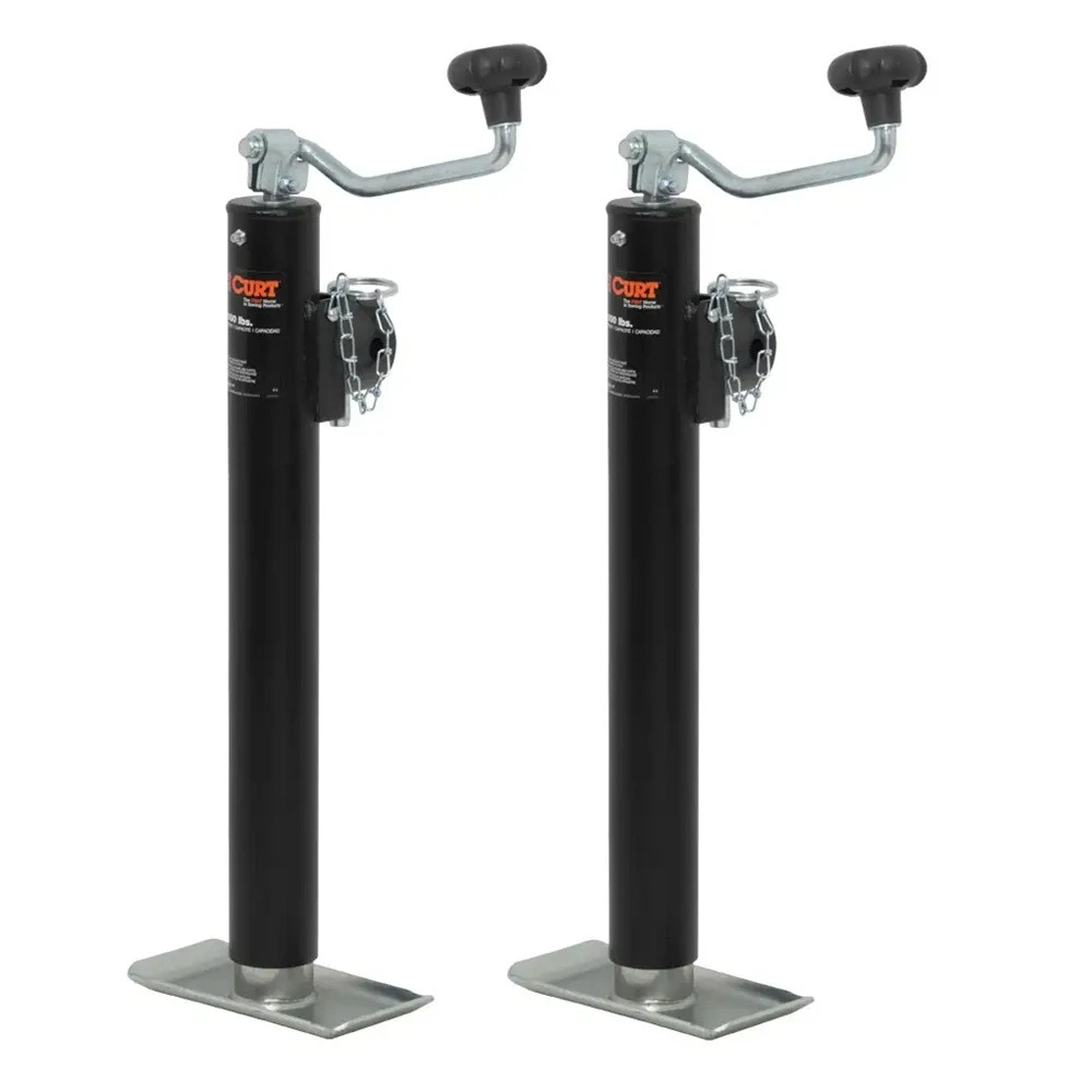 CURT 2K Pipe-Mount Swivel Trailer Jack with Topwind Handle and 15 Inch Travel