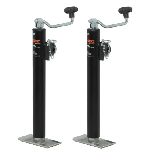 CURT 2K Pipe-Mount Swivel Trailer Jack with Topwind Handle and 15 Inch Travel