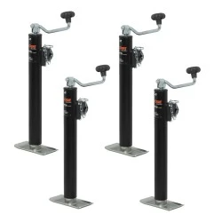 CURT 4x 2K Pipe-Mount Swivel Trailer Jack w/ Topwind Handle and 15" Travel