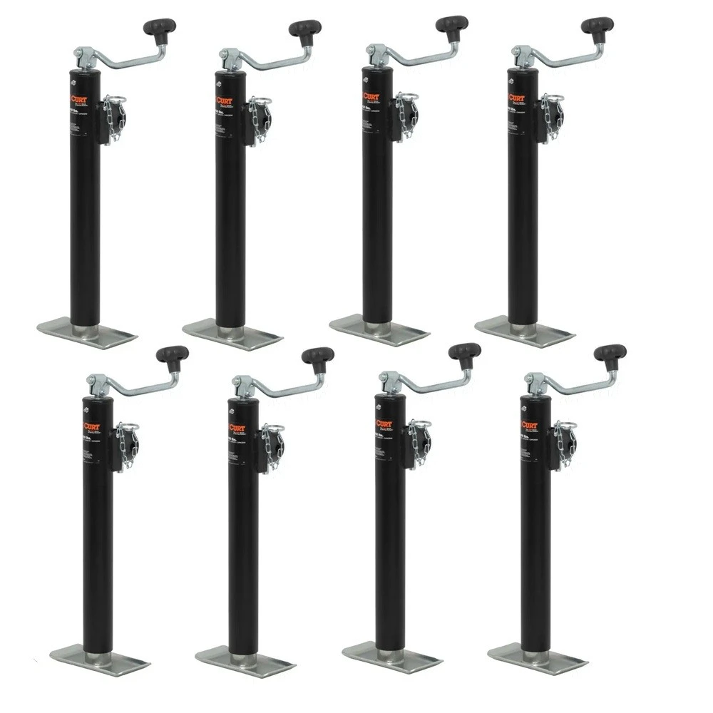 CURT 2K Pipe-Mount Swivel Trailer Jack with Topwind Handle – 15" Lift (8-Pack)