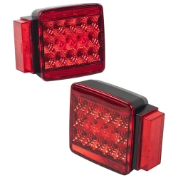 Wesbar 4" x 4" LED Over 80" Trailer Taillight Kit – Pair (Driver & Passenger) with 25 ft. Harness