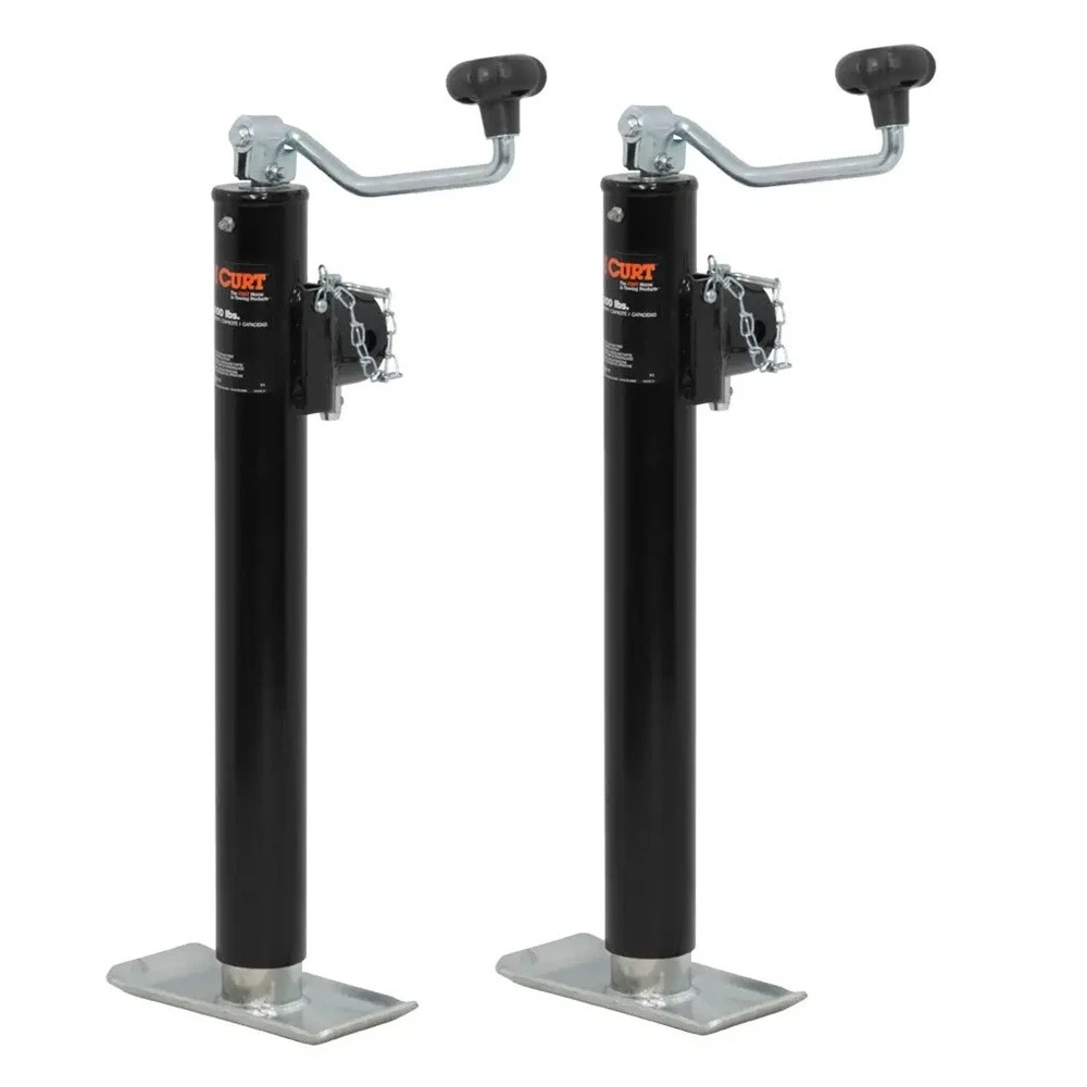 CURT 5K Pipe-Mount Swivel Trailer Jack Topwind Handle with 15 Inch Travel