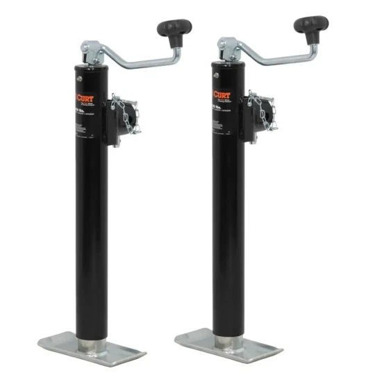 CURT 5K Pipe-Mount Swivel Trailer Jack Topwind Handle with 15 Inch Travel