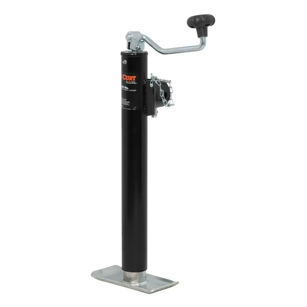 CURT 5K Pipe-Mount Swivel Trailer Jack Topwind Handle with 15 Inch Travel