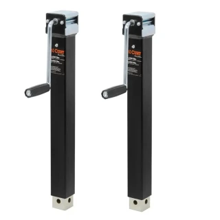 CURT 5K Direct-Weld Square Trailer Jack with Sidewind Handle and 15 Inch Travel