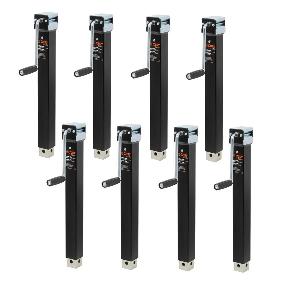 CURT 5K Direct-Weld Square Trailer Jack Bundle with Sidewind Handle – 15" Travel