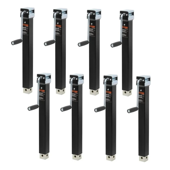 CURT 5K Direct-Weld Square Trailer Jack Bundle with Sidewind Handle – 15" Travel