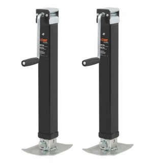 CURT 8K Direct-Weld Square Trailer Jack with Sidewind Handle and Footplate