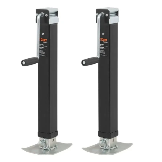 CURT 8K Direct-Weld Square Trailer Jack with Sidewind Handle and Footplate