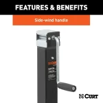 CURT 8K Direct-Weld Square Trailer Jack with Sidewind Handle and Footplate