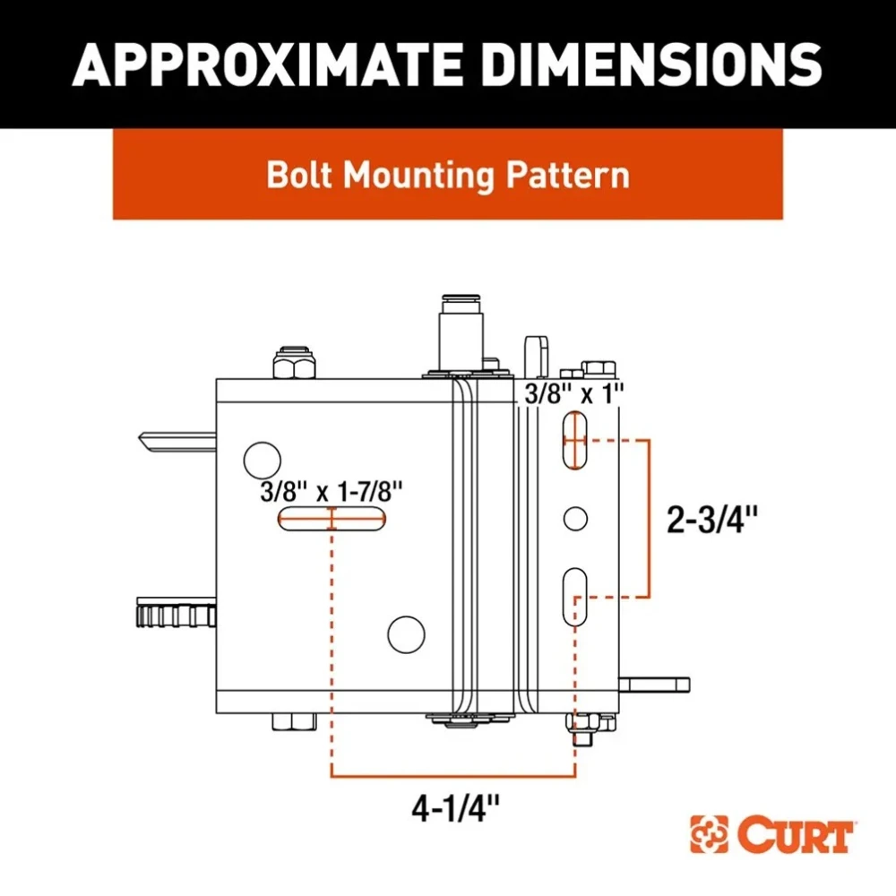 CURT 2,000 lb two-speed hand crank boat trailer winch with 10.6 inch handle bundle