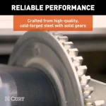 CURT 2,000 lb two-speed hand crank boat trailer winch with 10.6 inch handle bundle