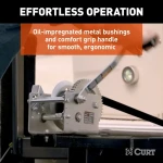 CURT 2,000 lb two-speed hand crank boat trailer winch with 10.6 inch handle bundle