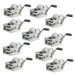 CURT 3,800 lb two-speed hand-crank trailer winch 9.6 inch handle clear zinc (10 pack)