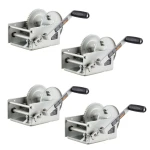 CURT 3.8K Two-Speed Hand-Crank Boat Trailer Winch with 9.6" Handle, 4-Pac