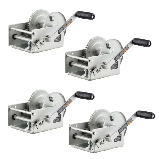 CURT 3.8K Two-Speed Hand-Crank Boat Trailer Winch with 9.6" Handle, 4-Pac