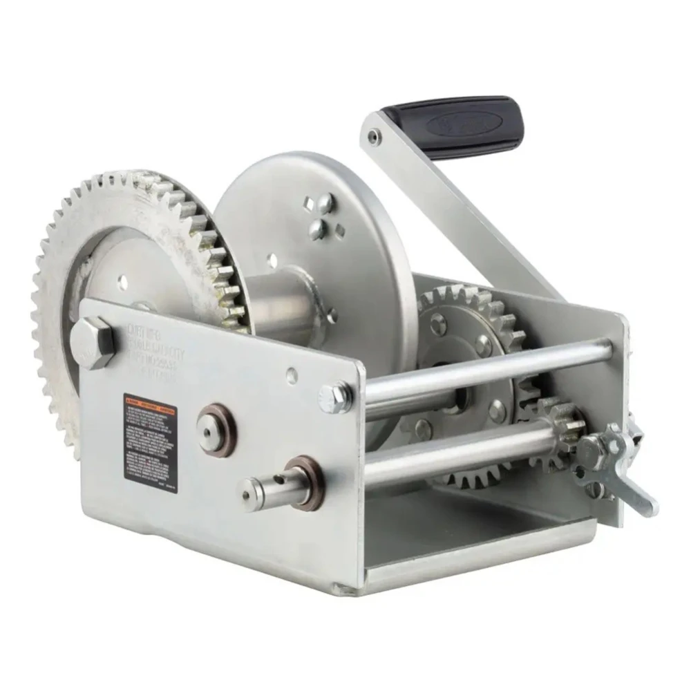 CURT 3.8K Two-Speed Hand-Crank Boat Trailer Winch with 9.6" Handle, 4-Pac