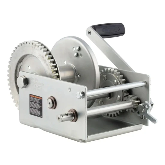 CURT 3.8K Two-Speed Hand-Crank Boat Trailer Winch with 9.6" Handle, 4-Pac