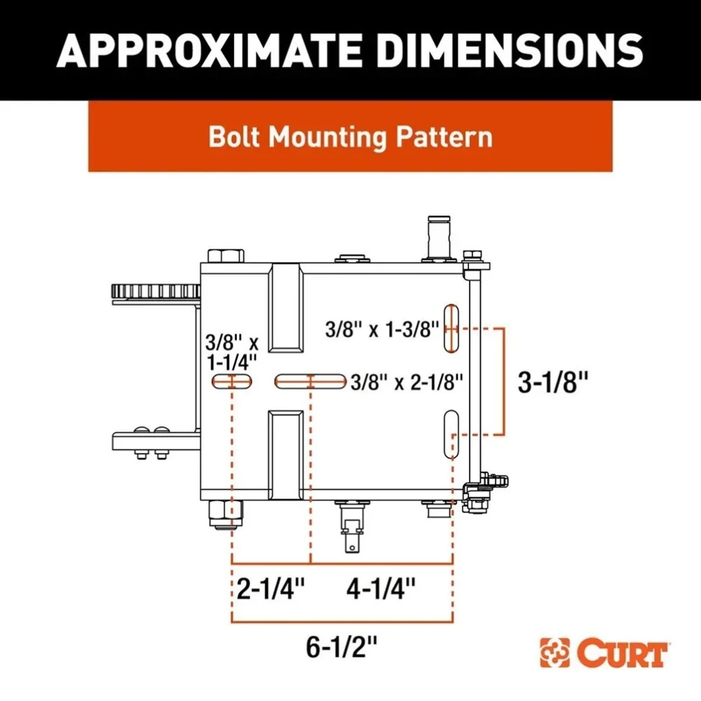 CURT 3.8K Two-Speed Hand-Crank Boat Trailer Winch with 9.6" Handle, 4-Pac