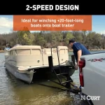 CURT 3.8K Two-Speed Hand-Crank Boat Trailer Winch with 9.6" Handle, 4-Pac