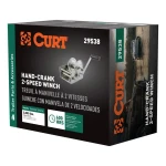 CURT 3.8K Two-Speed Hand-Crank Boat Trailer Winch with 9.6" Handle, 4-Pac